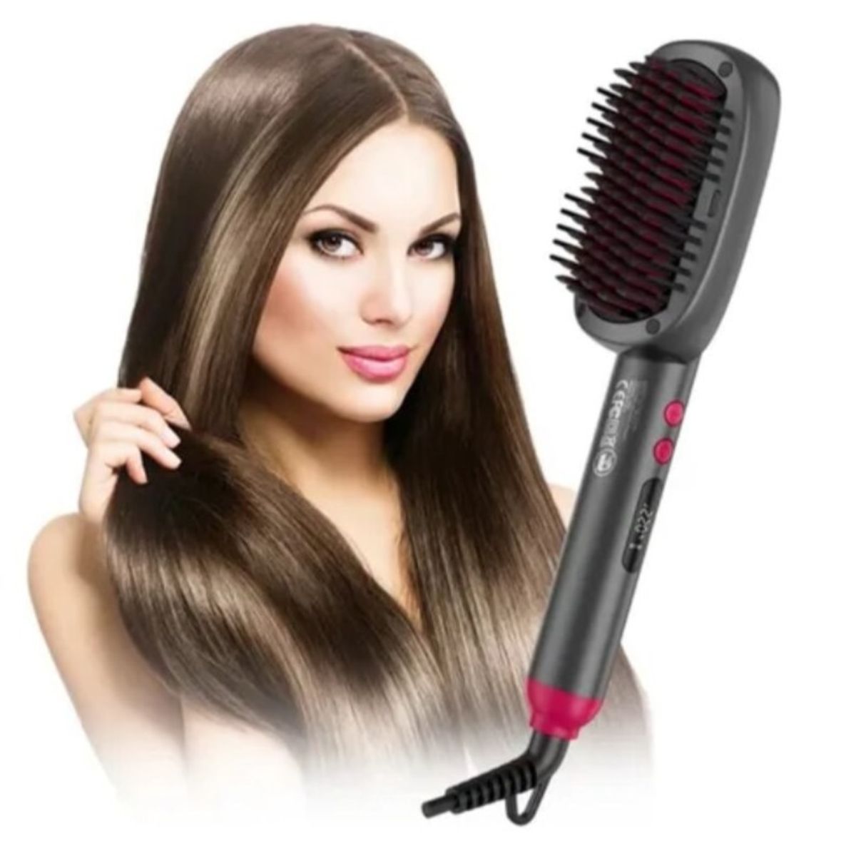 GENERICO - Peine Alisador ROZIA Plancha Secadora de Cabello Cepillo Cerámico