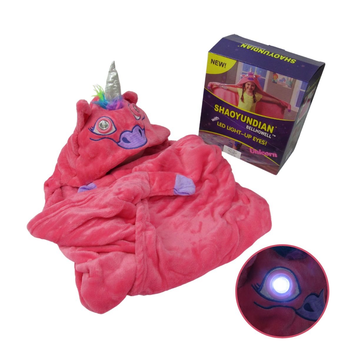 GENERICO - Capa  Mágica Unicornio Luz LED Rosado Disfraz Día del Niño