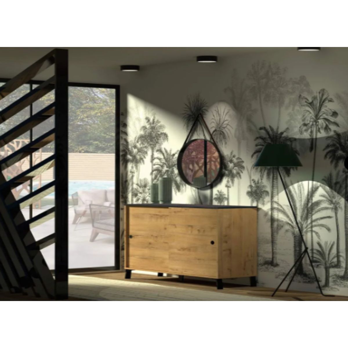 NACION MUEBLES - APARADOR GRECIA 2 PUERTAS COLOR DUNA NM