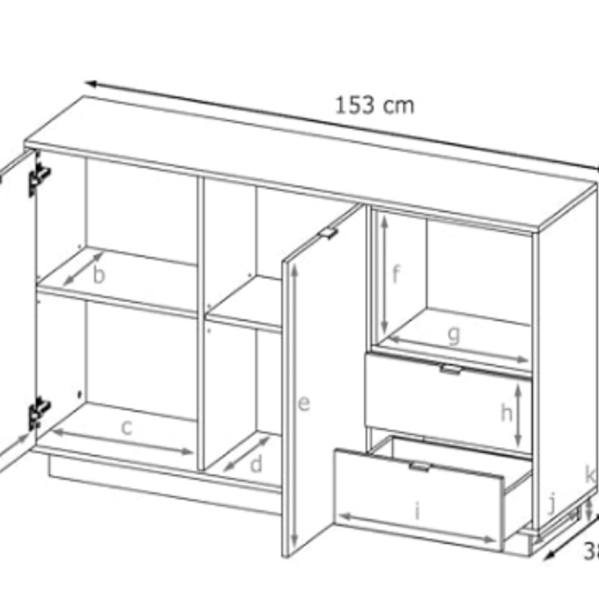 NACION MUEBLES - APARADOR SALAMANCA COLOR BLANCO NM