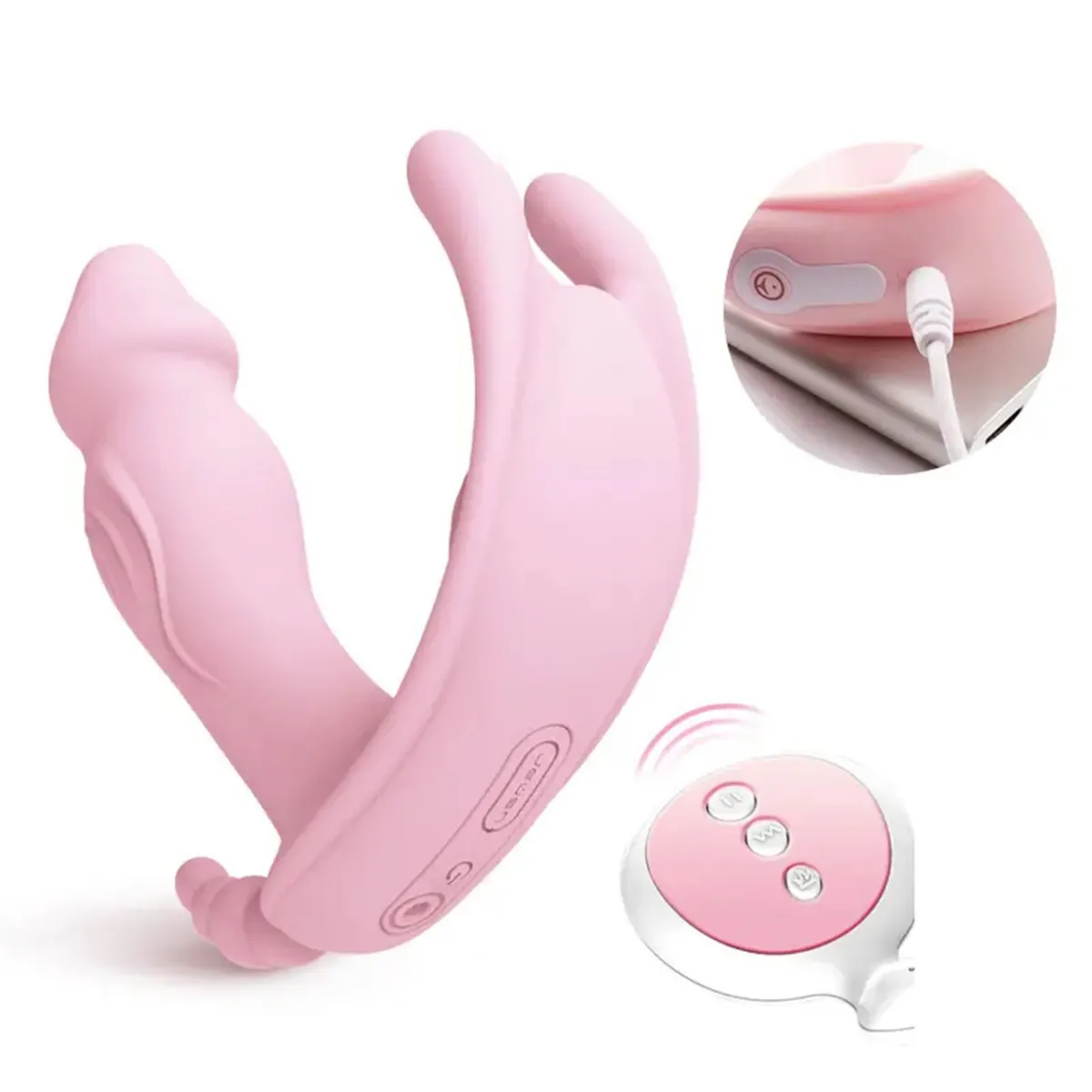 GENERICO - Vibrador dildo control remoto-rosado