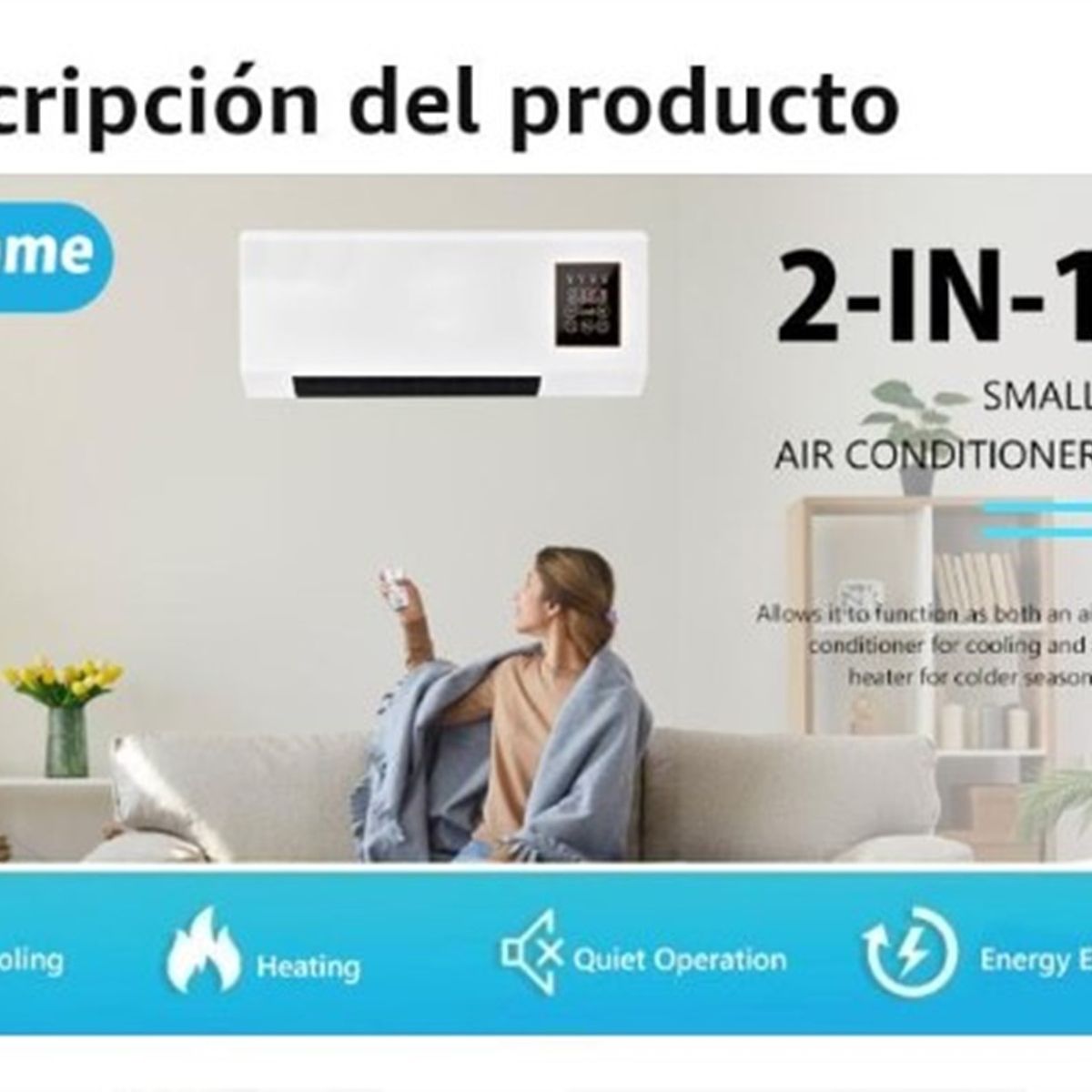 GENERICO - Calefacción  Aire Acondicionado 2 en 1 y Control Remoto Para Pared