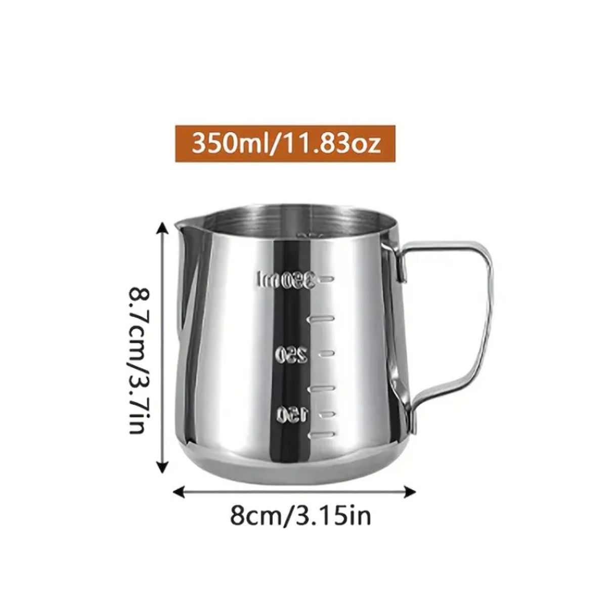 GENERICO - Jarra barista 350 ml con marcación externa