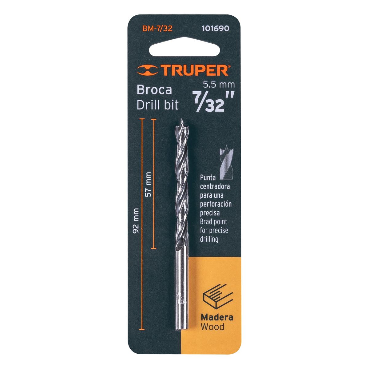 TRUPER - Broca 7/32" (5.5mm) para Madera 101690 Truper