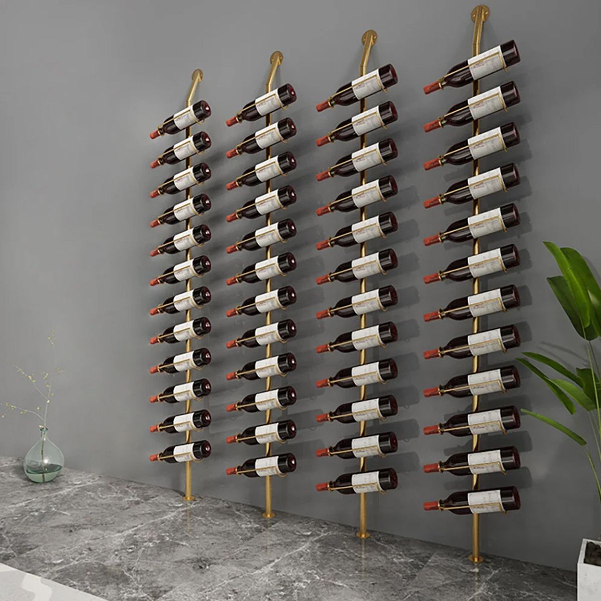 VENTITAS HOME - Bar Botellero 1 Rack Wine Ventitas Home Dorado