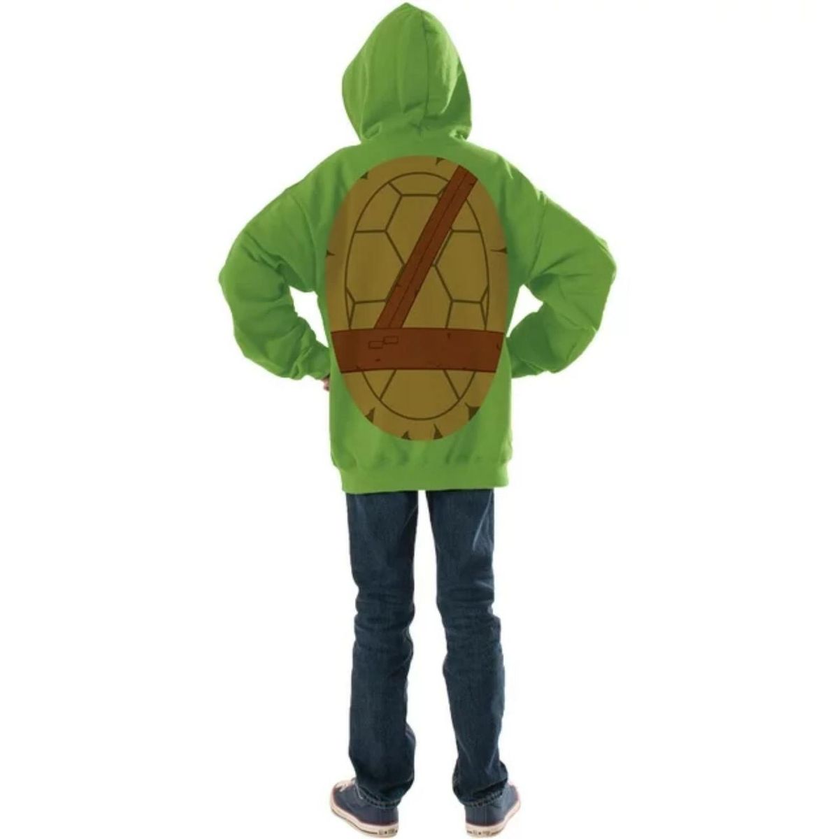 GENERICO - Casaca Disfraz con Capucha Tortuninjas Teenage Mutant Ninja Leonardo - Verde - 4 a 6 anos