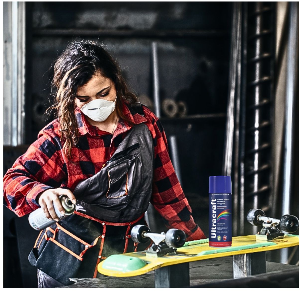 TRUPER - Pintura spray color AZUL MARINO, 4 UNIDADES ULTRACRAF TRUPER