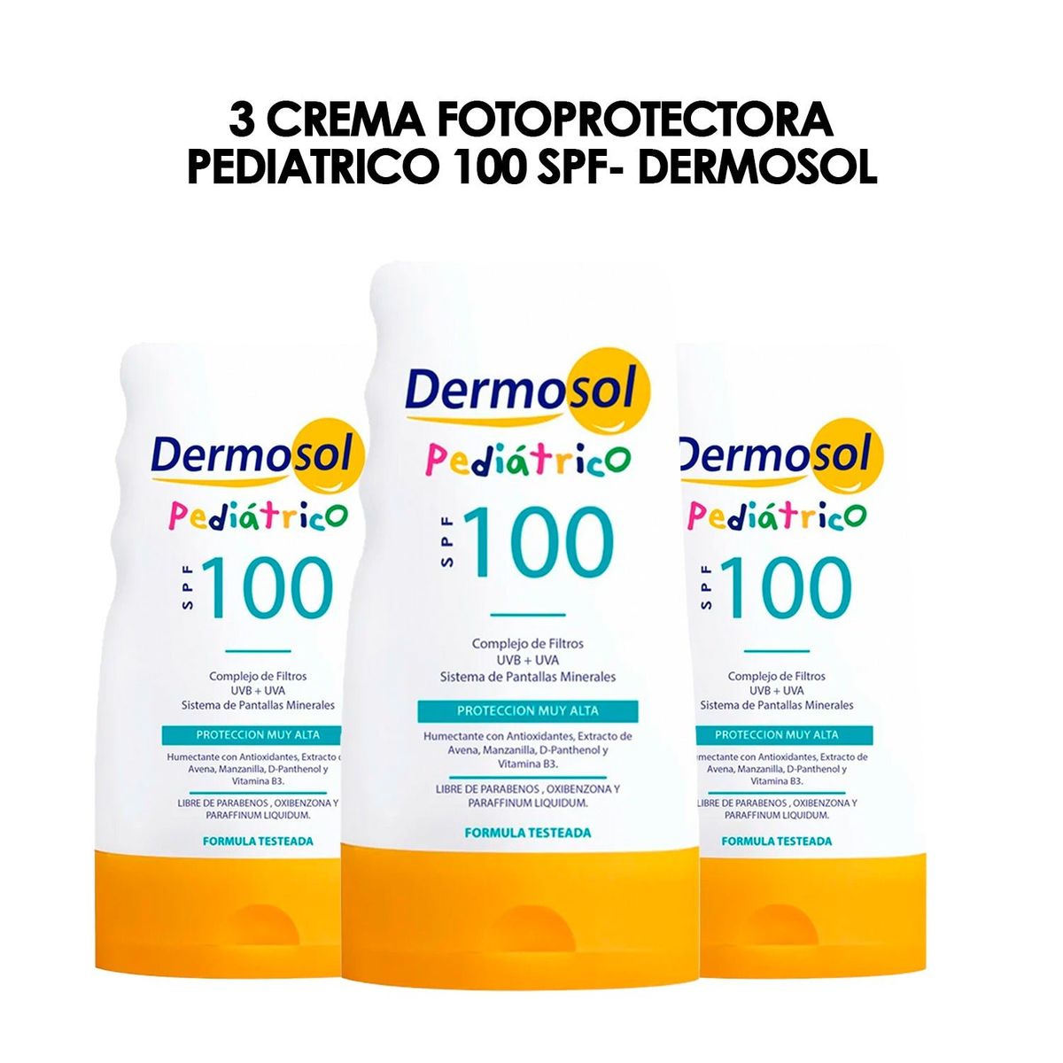 GENERICO - Crema Fotoprotectora Pediatrico 100 Spf Dermosol 60Gr 3 Unidades