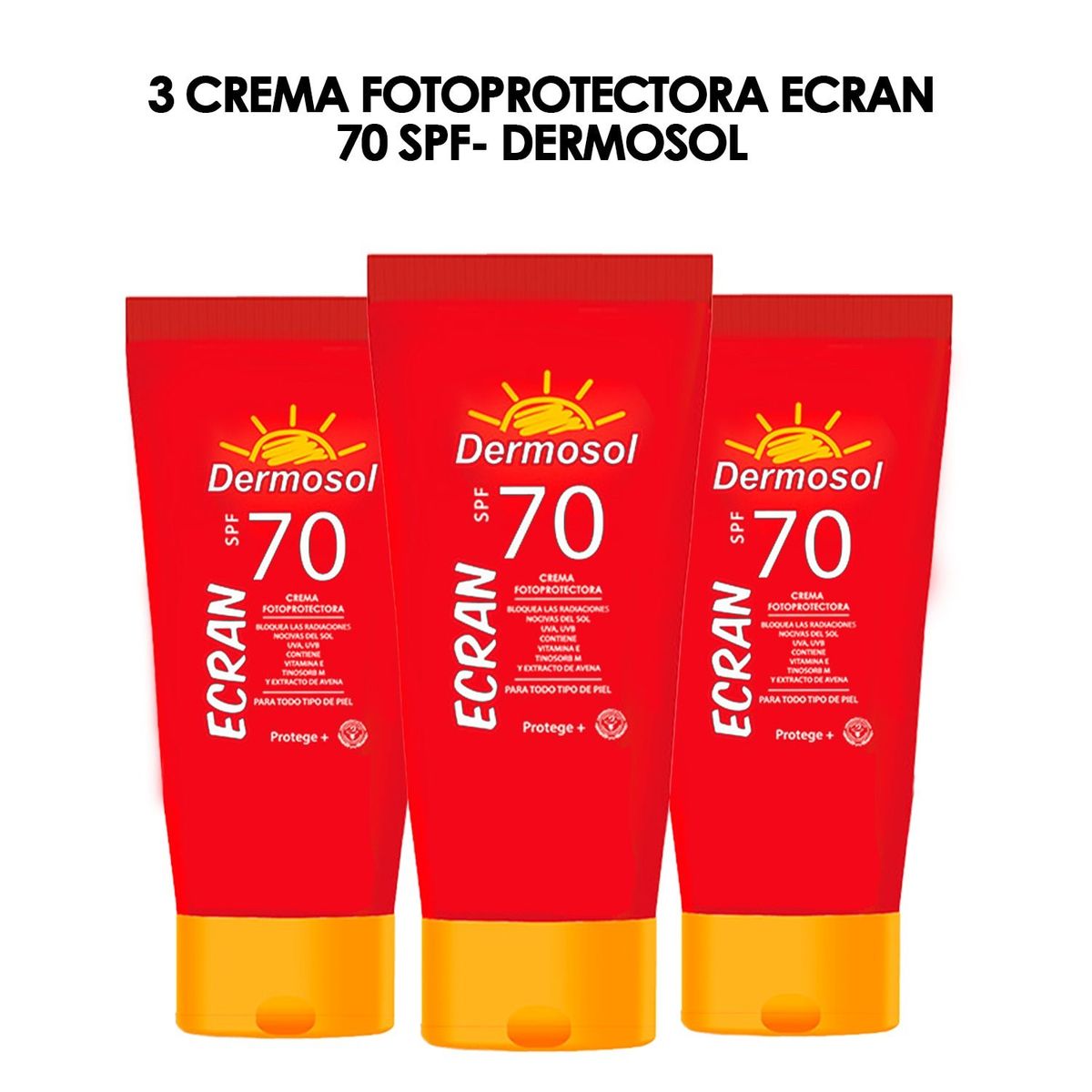 GENERICO - Crema Foto Protectora Ecran 70 Spf Dermosol 60Gr 3 Unidades