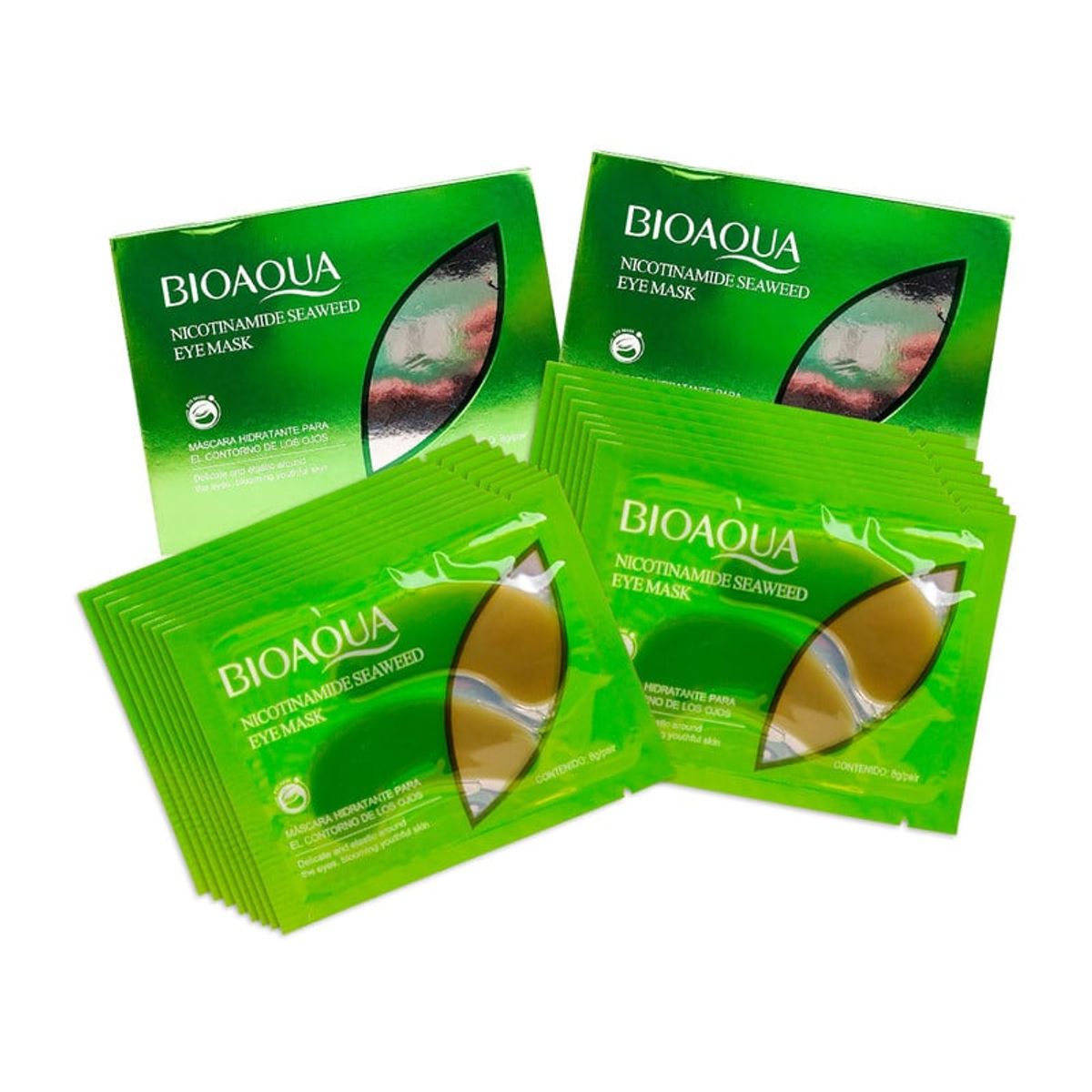 BIOAQUA - Mascarilla De Ojos De Algas Con Nicotina Bioaqua 8GPcs 2 Pack
