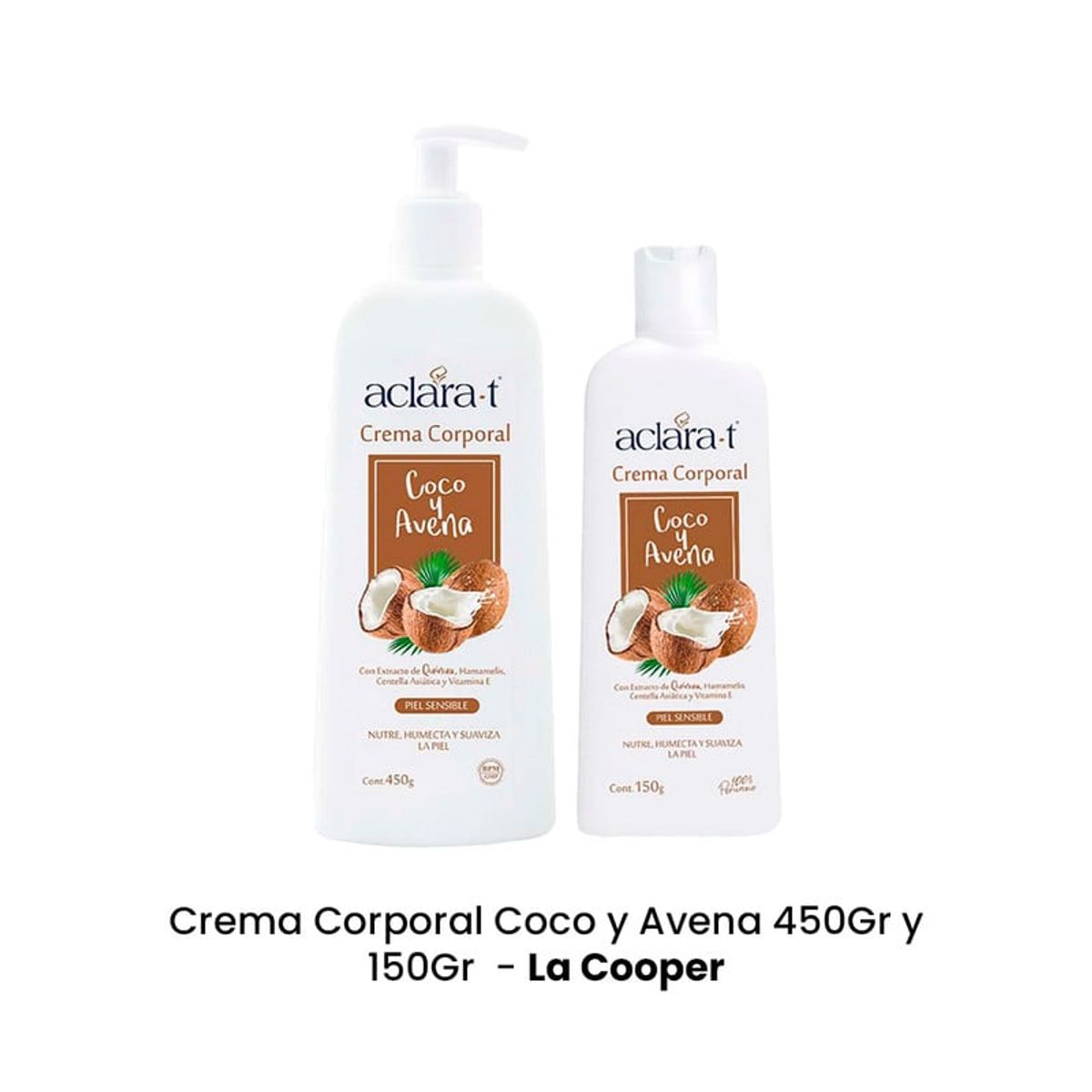 GENERICO - Crema Corporal Coco y Avena 450Gr y 150Gr