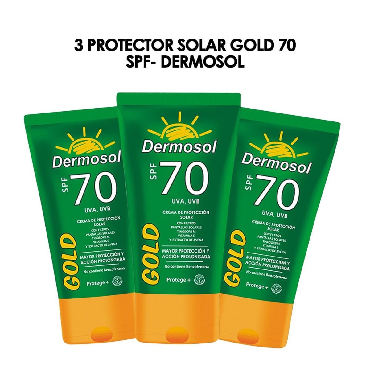 GENERICO - Protector Solar Gold 70 Spf Dermosol 120Gr 3 Unidades