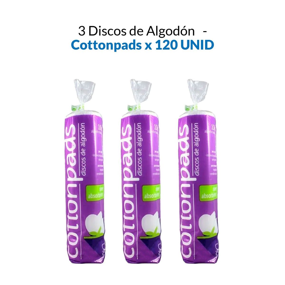 GENERICO - Discos De Algodón Cottonpads 120 Unid 3 Pack