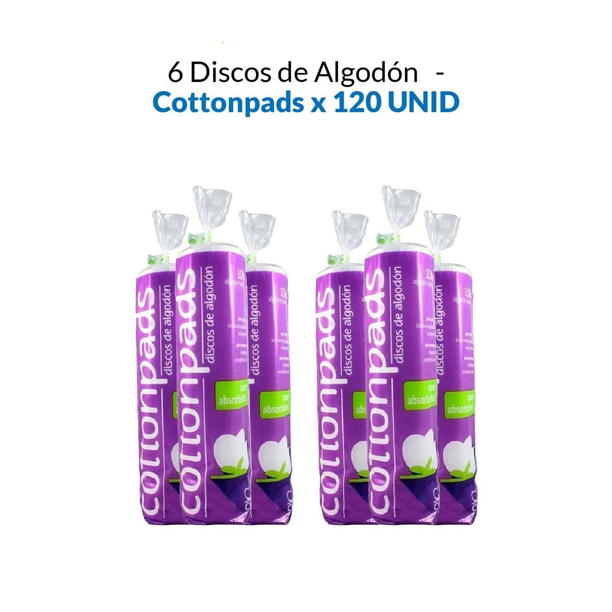 GENERICO - Discos De Algodón Cottonpads 120 Unid 6 Pack