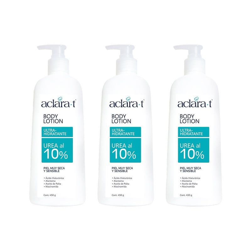 GENERICO - Crema Ultra hidratante con urea 10% Aclara-T 450Gr 3 Unidades
