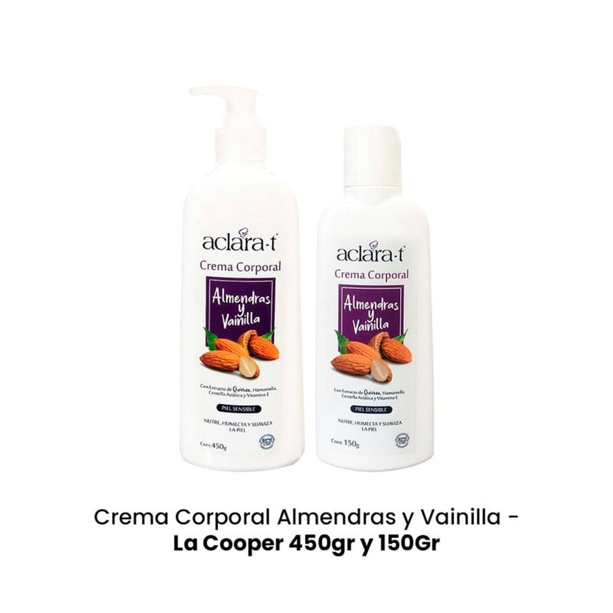 GENERICO - Crema Corporal Almendras y Vainilla 450gr y 150Gr