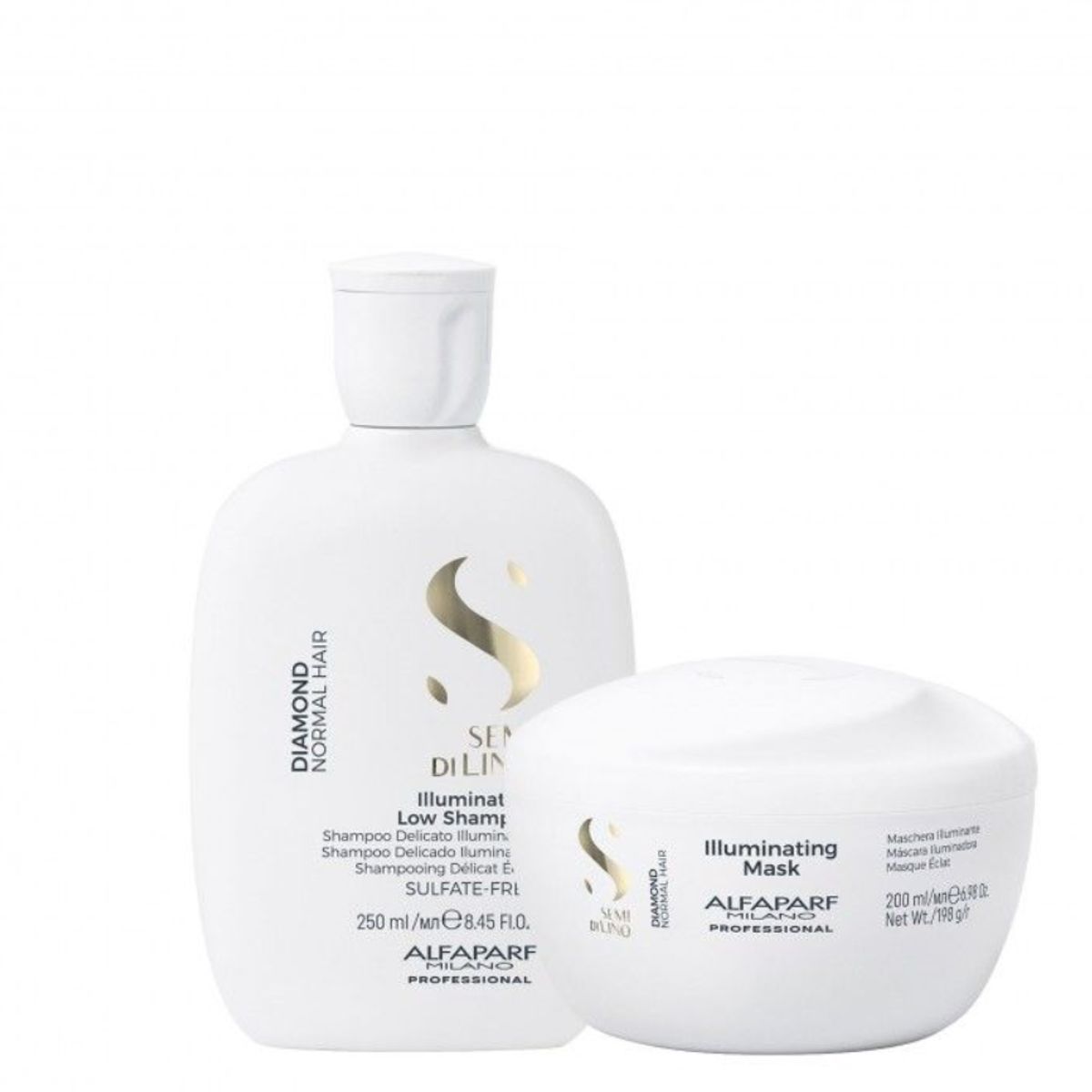ALFAPARF MILANO - ALFAPARF SEMI DI LINO  Diamond Dúo Shampoo 250 ml + Mask 200 ml
