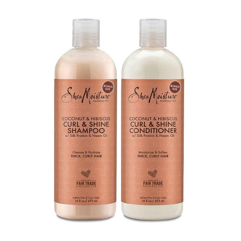 GENERICO - Set Champu y acondicionador SheaMoisture Curl&Shine Rizos 473 ml c/u