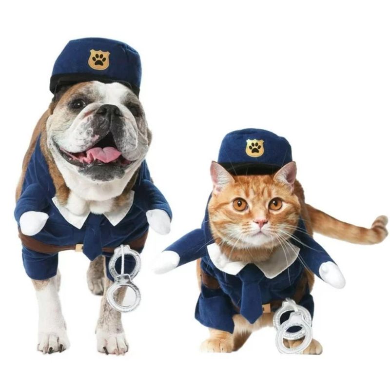 GENERICO - Disfraz para Mascota Policia - Azul - M