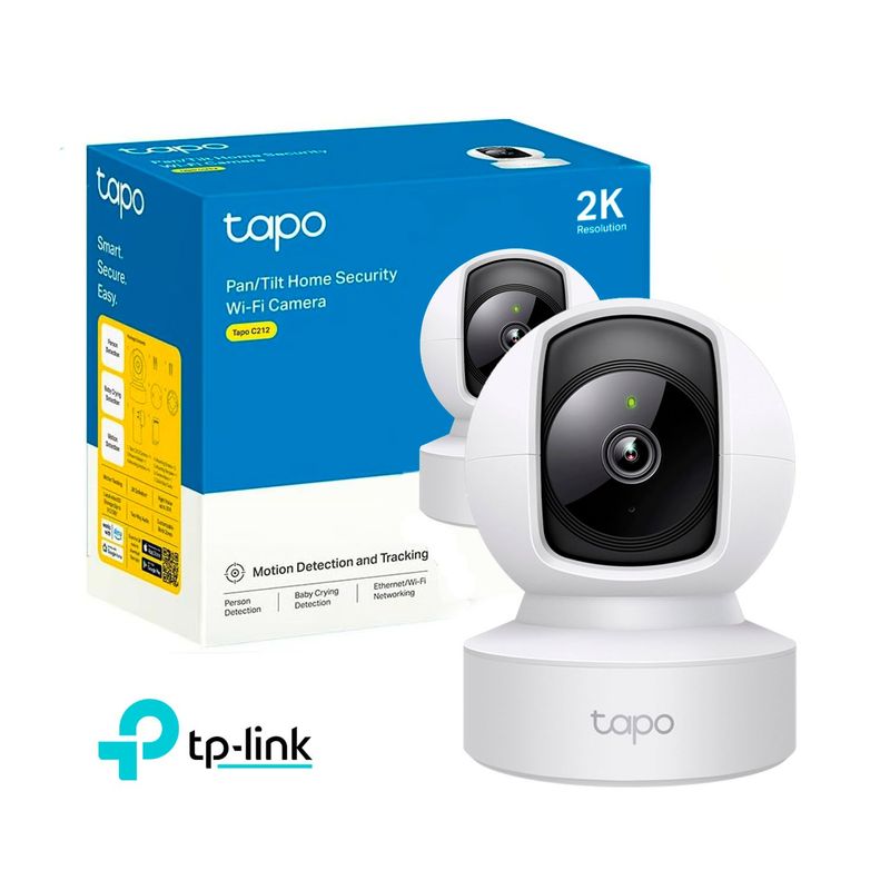 TP LINK - Cámara de Seguridad Wi-Fi Tapo C212 Giratoria 360° 2K 3MP