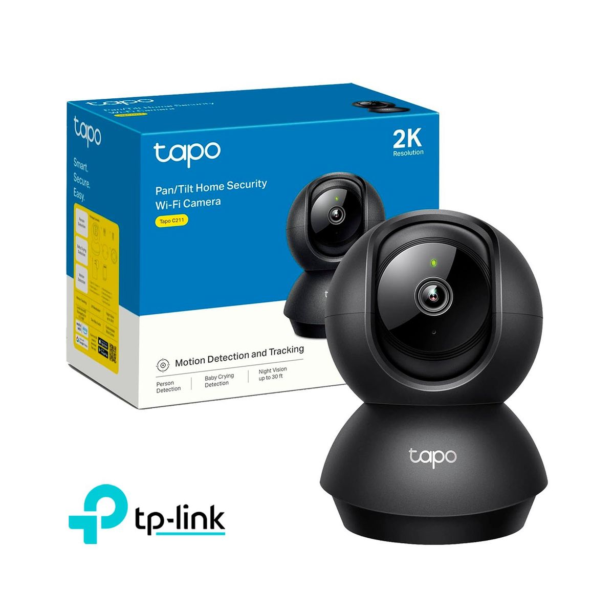 TP LINK - Cámara de Seguridad Wi-Fi Tapo C211 Giratoria 360° 2K 3MP