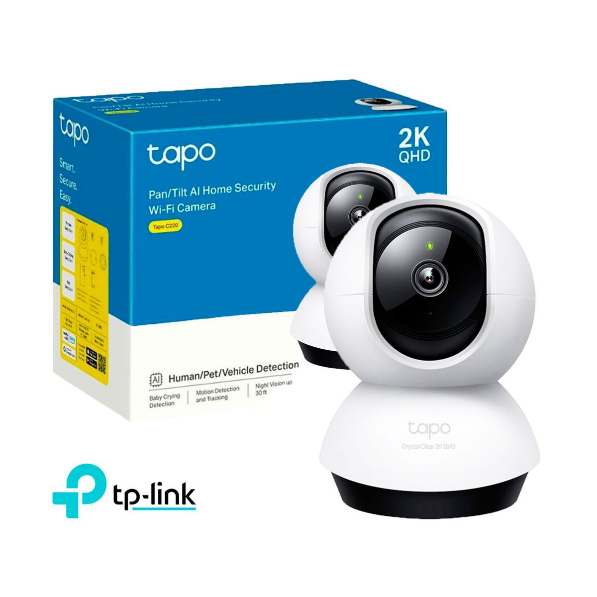TP LINK - Cámara de Seguridad Wi-Fi Tapo C220 Giratoria 360° 2K 4MP