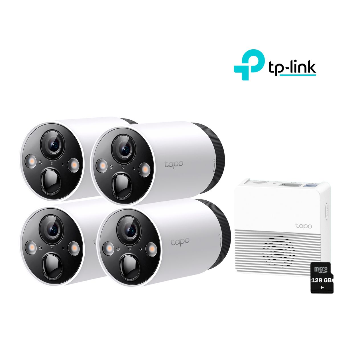 TP LINK - Cámara Seguridad Wi-Fi Exterior Tapo C420S4 2K Batería + MicroSD 128GB