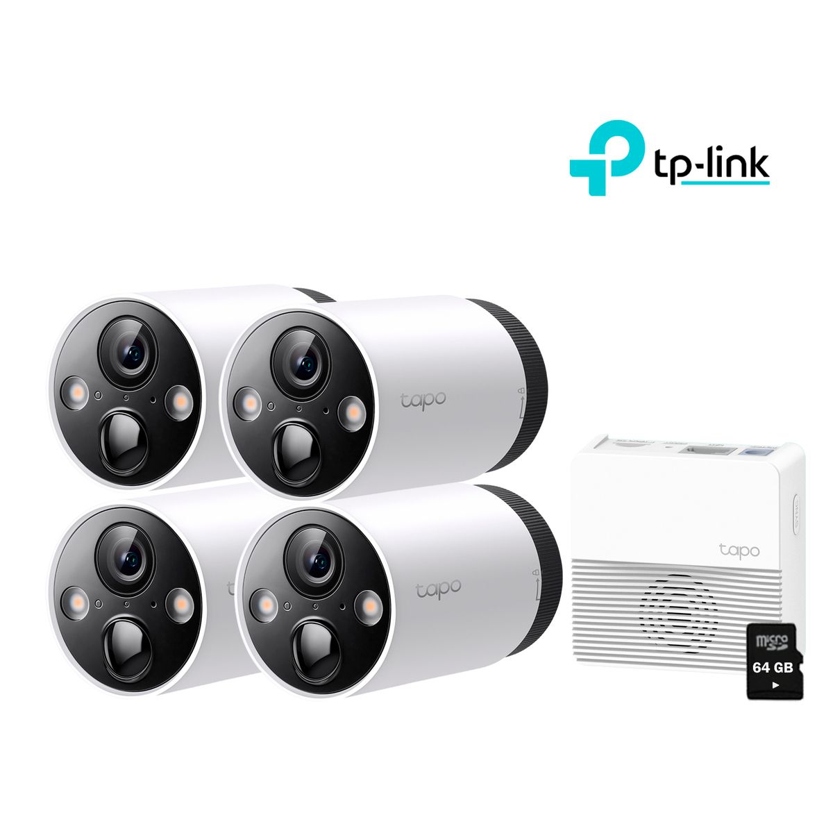TP LINK - Cámara Seguridad Wi-Fi Exterior Tapo C420S4 2K Batería + Micro SD 64GB