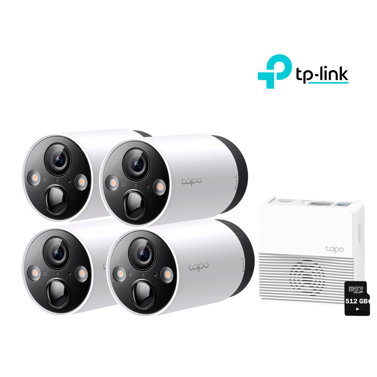TP LINK - Cámara Seguridad Wi-Fi Exterior Tapo C420S4 2K Batería + MicroSD 512GB