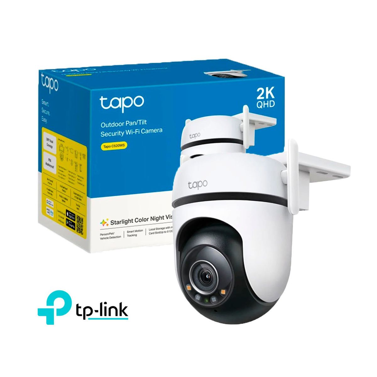 TP LINK - Cámara de Seguridad Wi-Fi Exterior Tapo C520WS 360° 2K 4MP