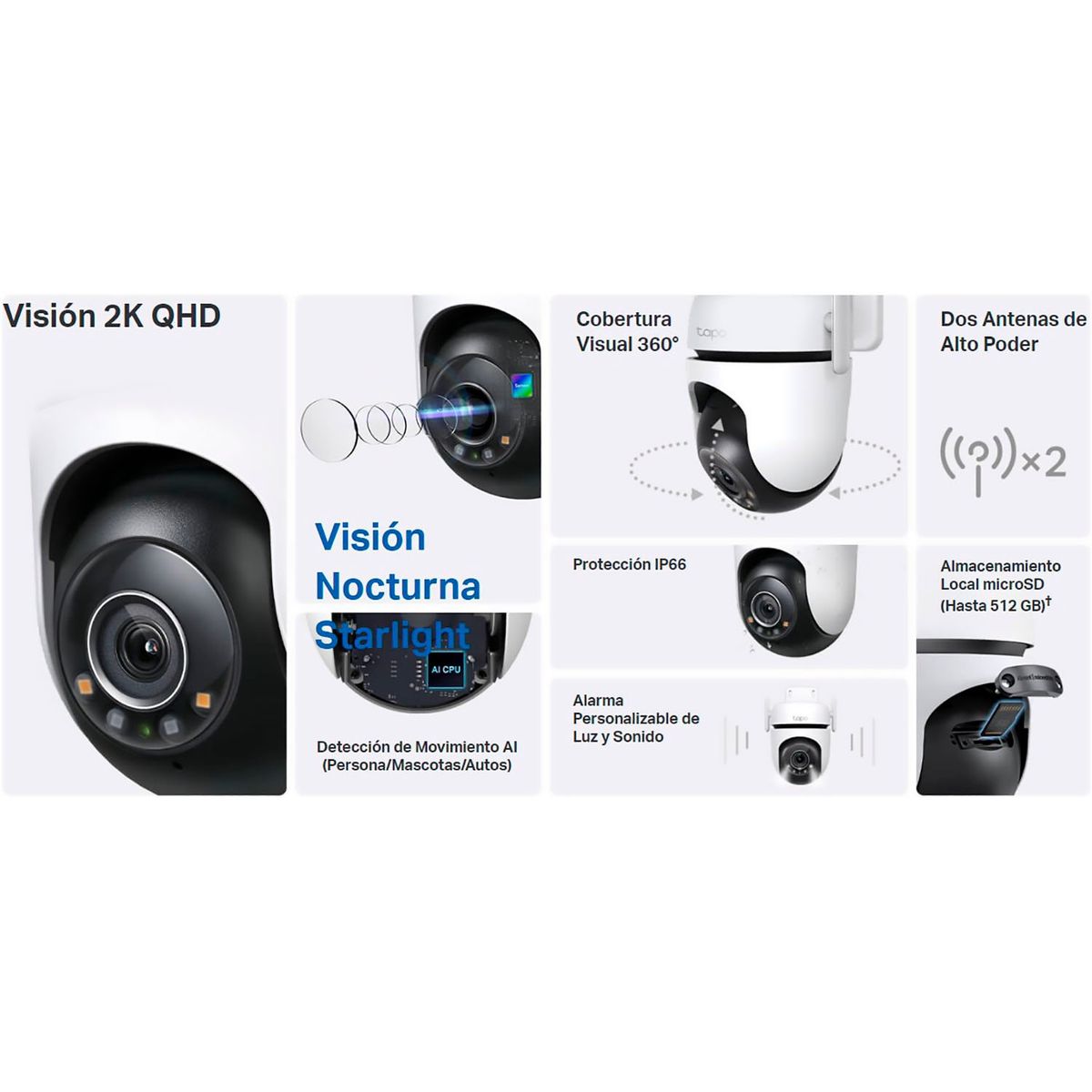 TP LINK - Cámara de Seguridad Wi-Fi Exterior Tapo C520WS 360° 2K 4MP