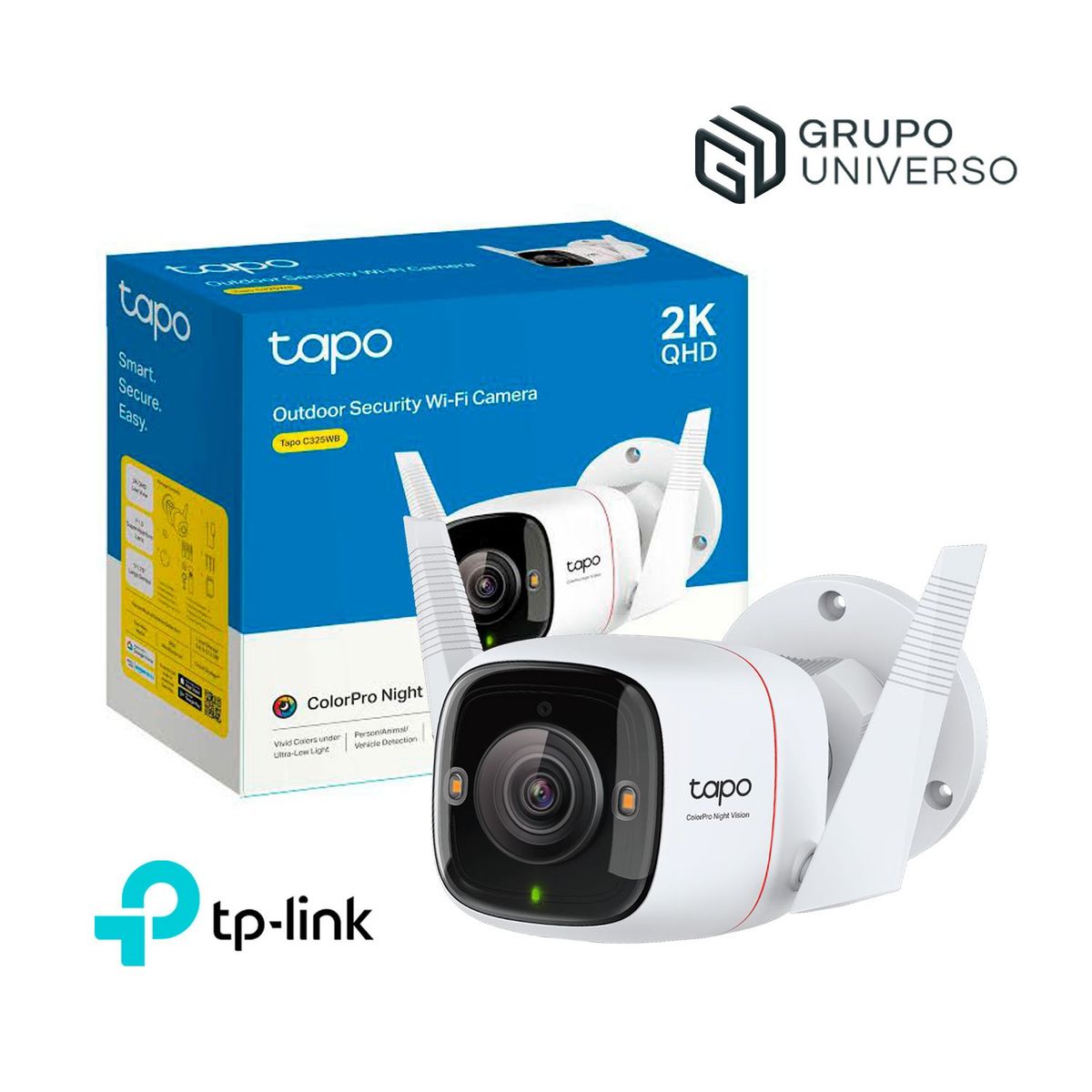 TP LINK - Cámara de Vigilancia IP Exterior IP66 Tapo C325WB 4MP 2K