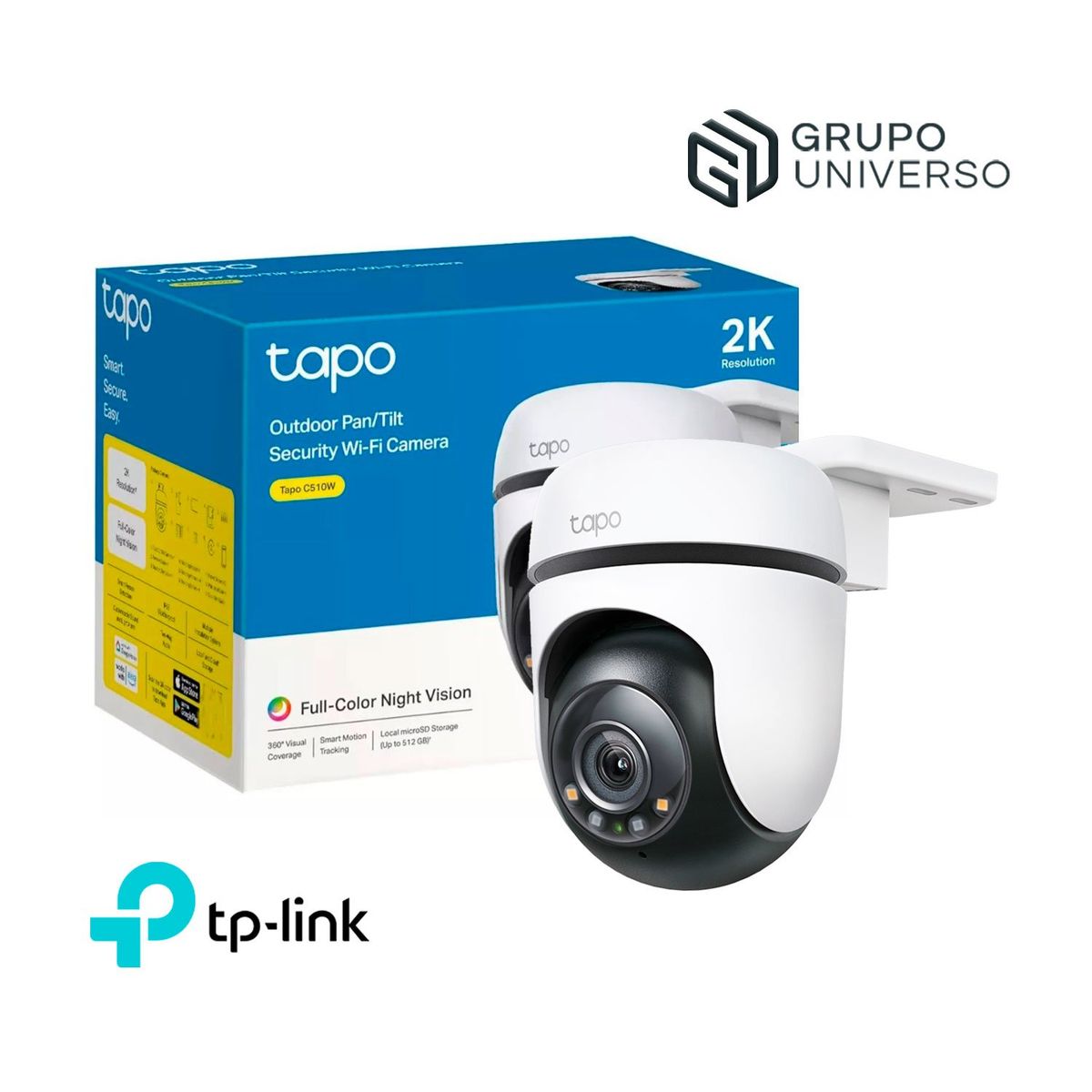 TP LINK - Cámara de Vigilancia IP Exterior Tapo C510W 360° 2K 3MP