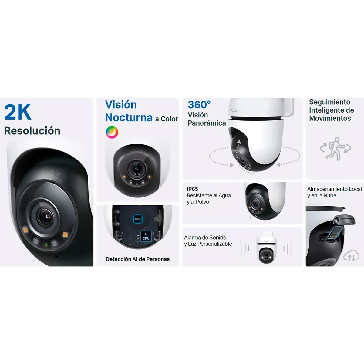 TP LINK - Cámara de Vigilancia IP Exterior Tapo C510W 360° 2K 3MP