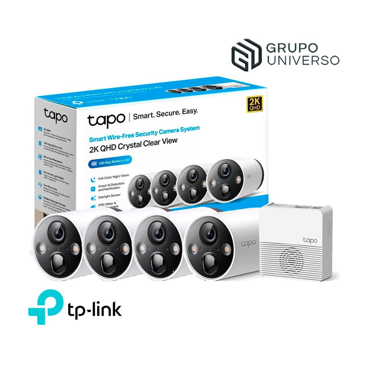 TP LINK - Cámara de Vigilancia IP Exterior Tapo C420S4 2K con Batería