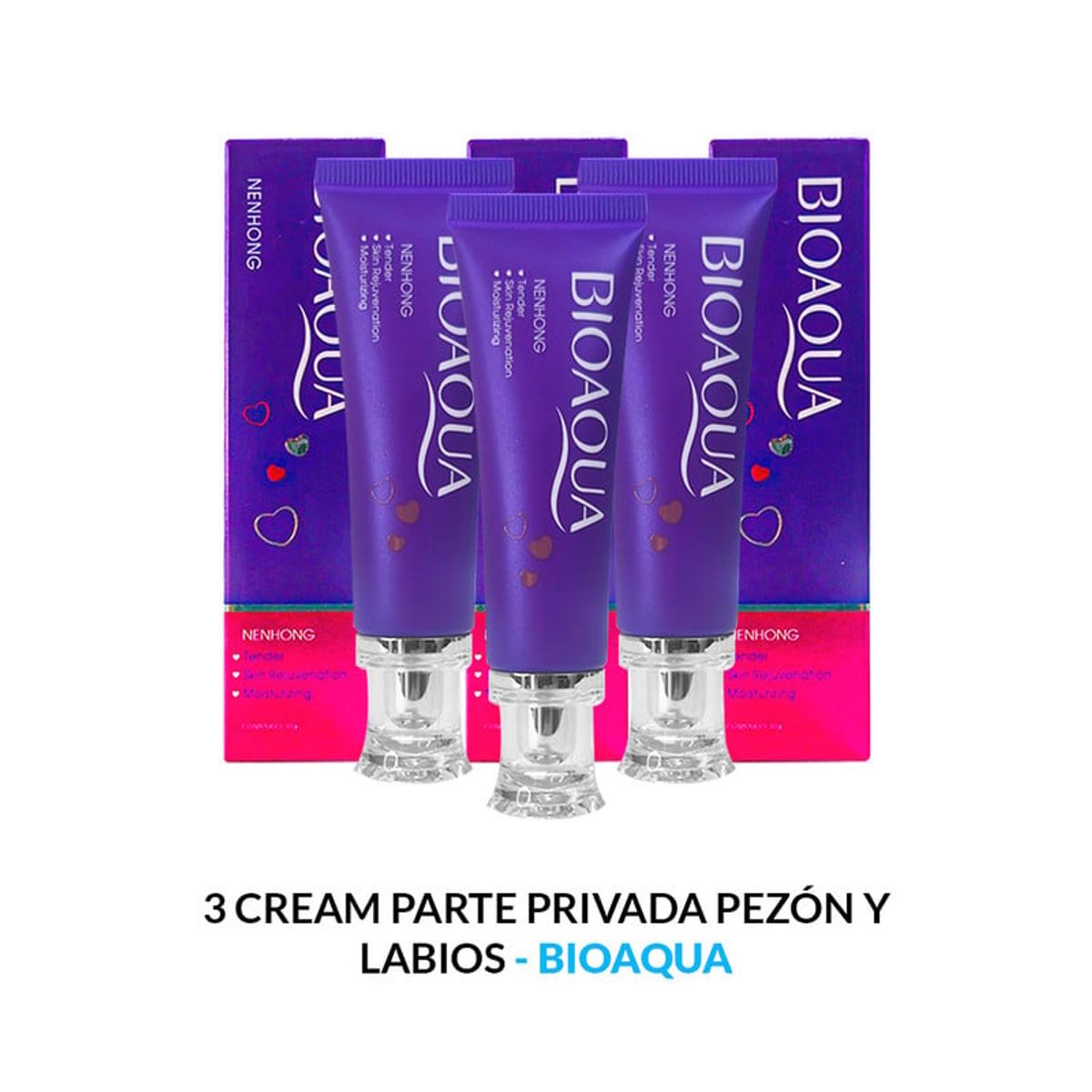 BIOAQUA - CREMA BLANQUEADORA DE PARTES INTIMAS BIOAQUA NENHONG  3 Unidades