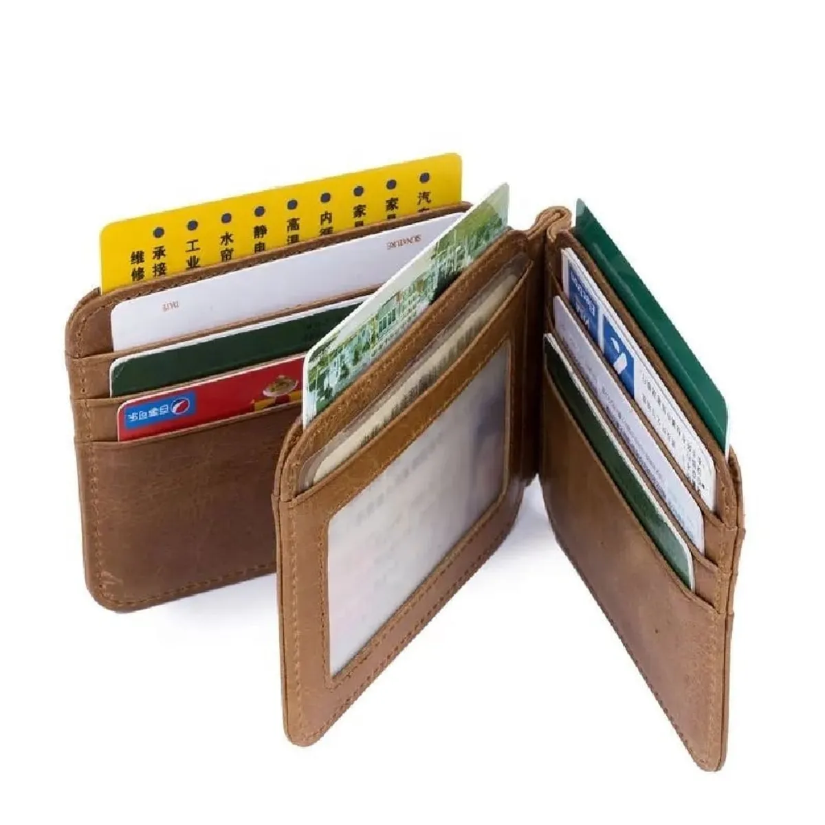 BULLCAPTAIN - BullCaptain - Tarjetero de Cuero Mate MMJ-02-BR Marrón