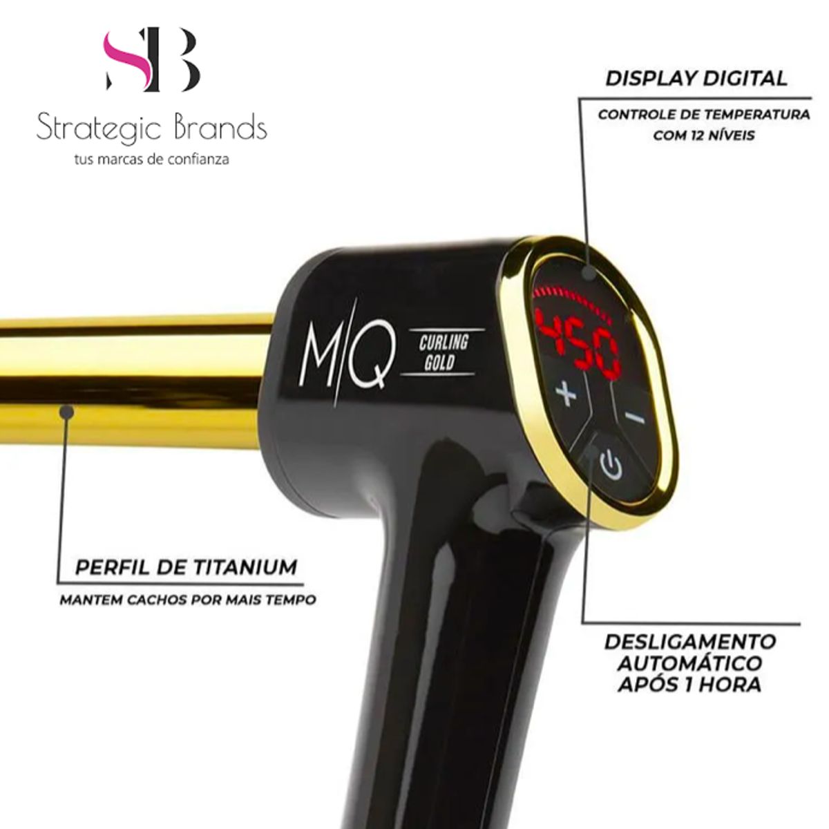 MQ - RIZADOR PROFESIONAL CURLING GOLD 32 MM