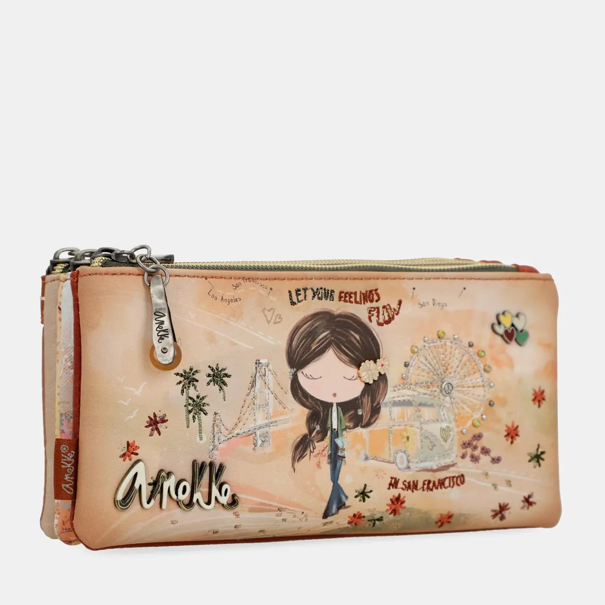 GENERICO - Neceser triple compartimento-Anekke Peace & Love Camel