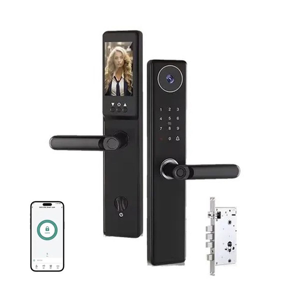 TECH CARE - Cerradura Smart Grande con Cámara 5 modos