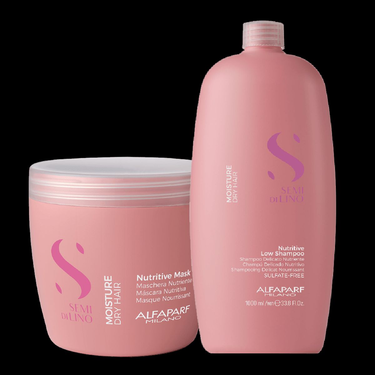 ALFAPARF MILANO - ALFAPARF SEMI DI LINO – Nutritive Dúo Shampoo 1L + Mask 500 ml