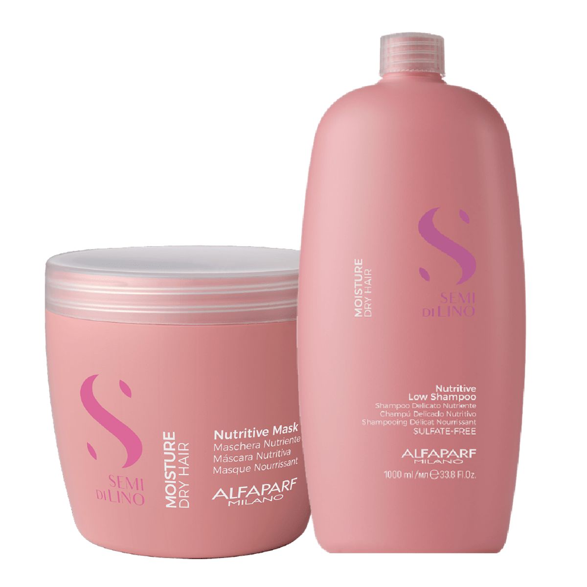 ALFAPARF MILANO - ALFAPARF SEMI DI LINO – Nutritive Dúo Shampoo 1L + Mask 500 ml