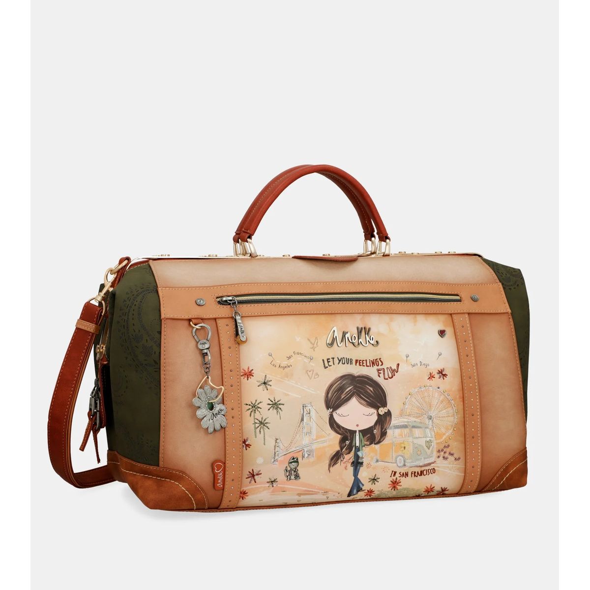 GENERICO - Maletín mediano-Anekke Peace & Love Camel