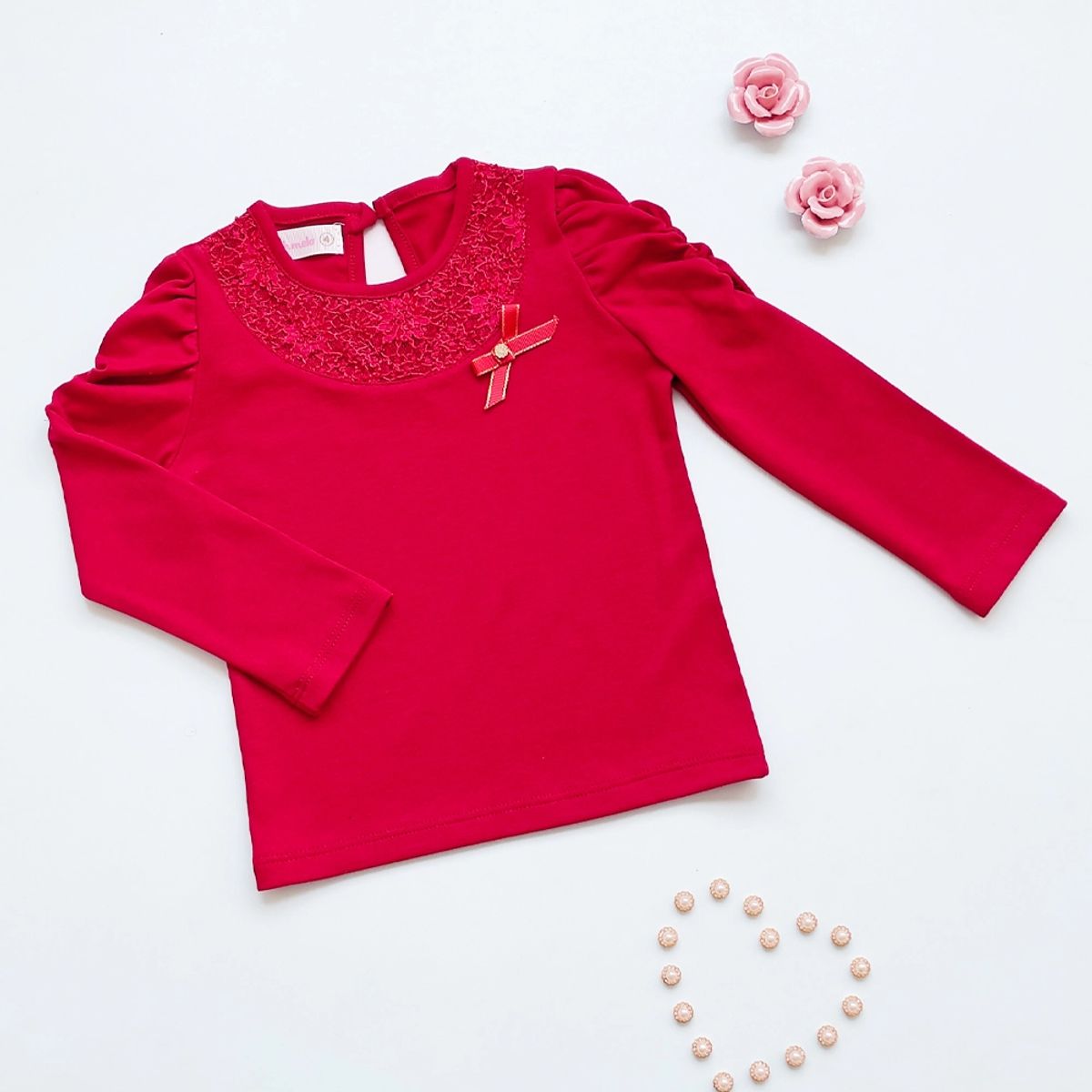 KIDS MASHMELO - Polo Con Encaje En Canesu Para Niña Kids Mashmelo