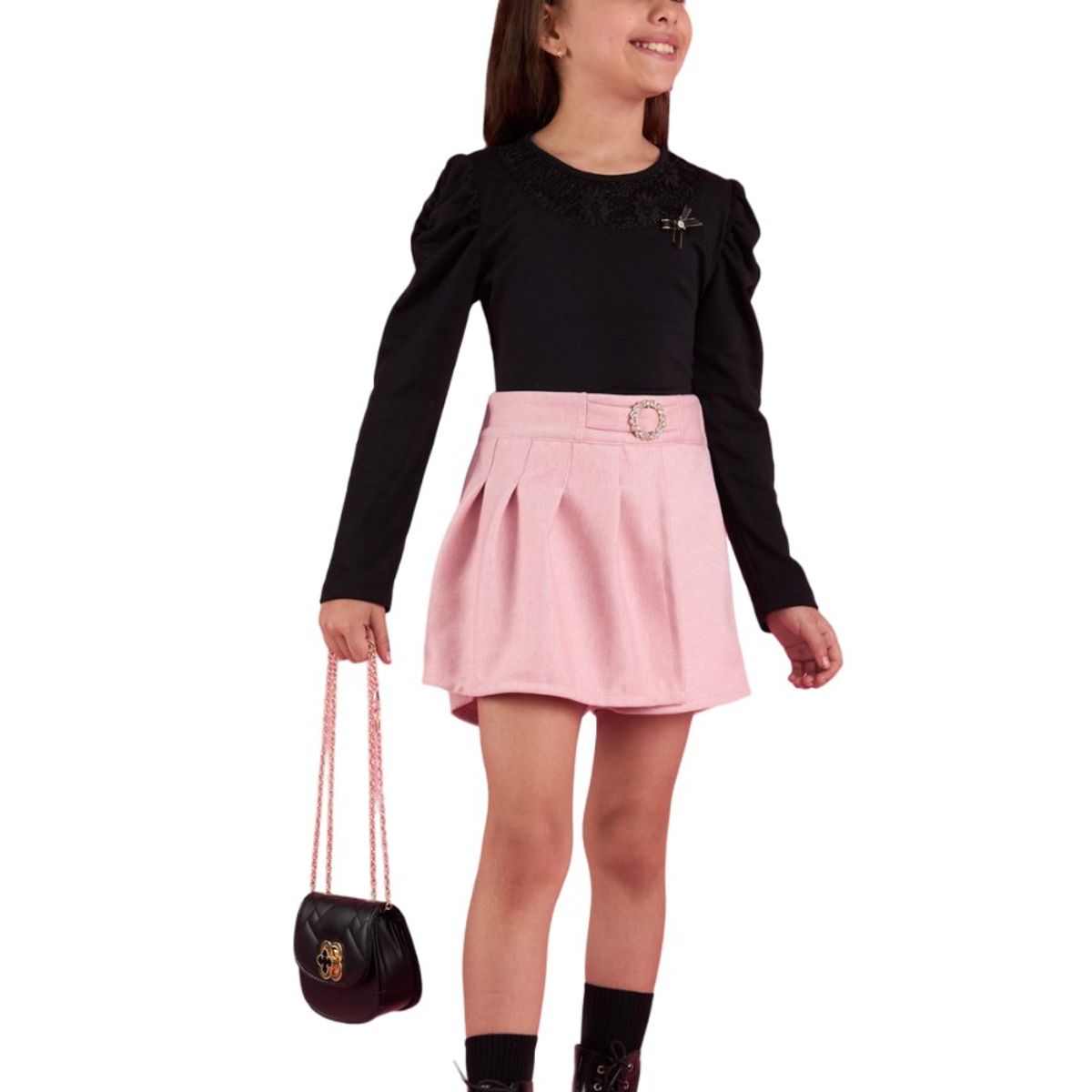 KIDS MASHMELO - Polo Con Encaje En Canesu Para Niña Kids Mashmelo