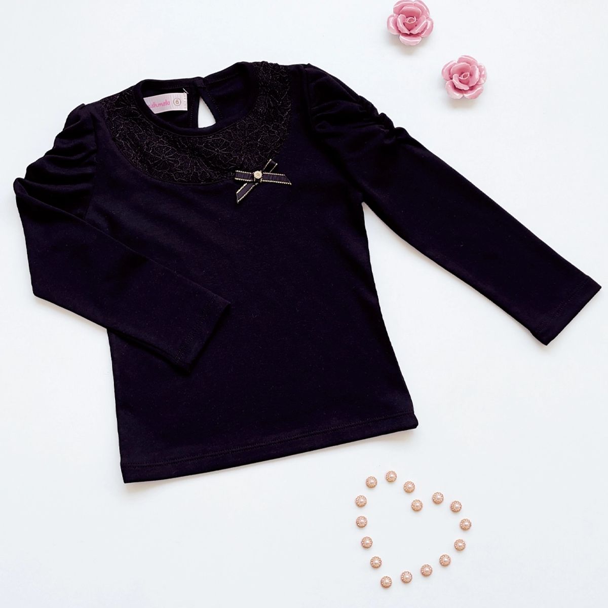 KIDS MASHMELO - Polo Con Encaje En Canesu Para Niña Kids Mashmelo