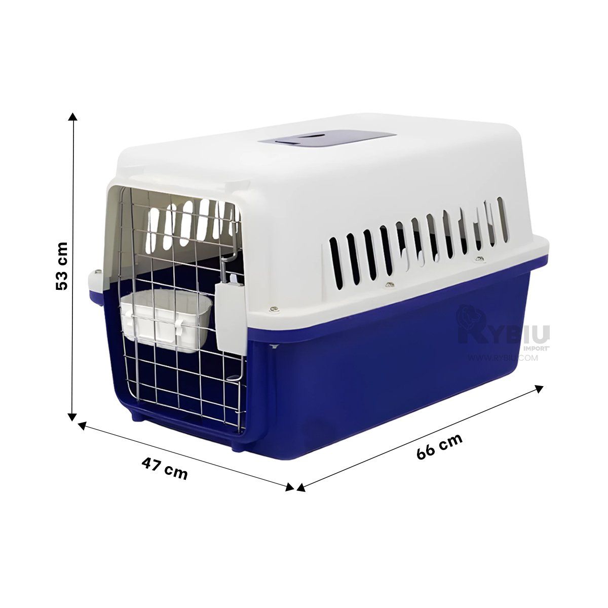 GENERICO - Caja para Paseo de Mascota L70 en Azul Y+Stickers