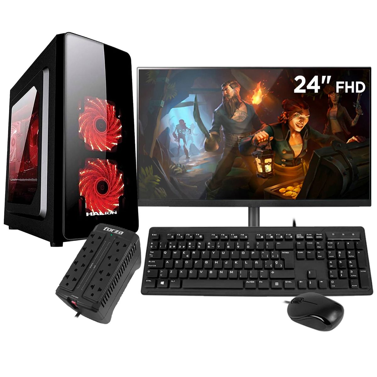 AMD - Computadora PC GAMER RYZEN 3 3200G 16GB 480GB MONITOR 24" FULL HD