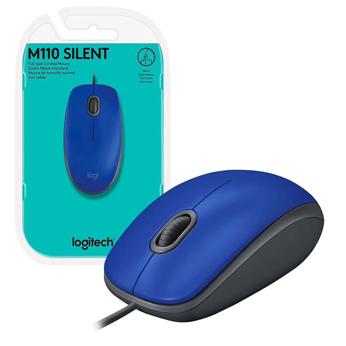 LOGITECH - MOUSE LOGITECH M110 SILENCIOSO OPTICO ALAMBRICO CONECTO USB DPI 1000