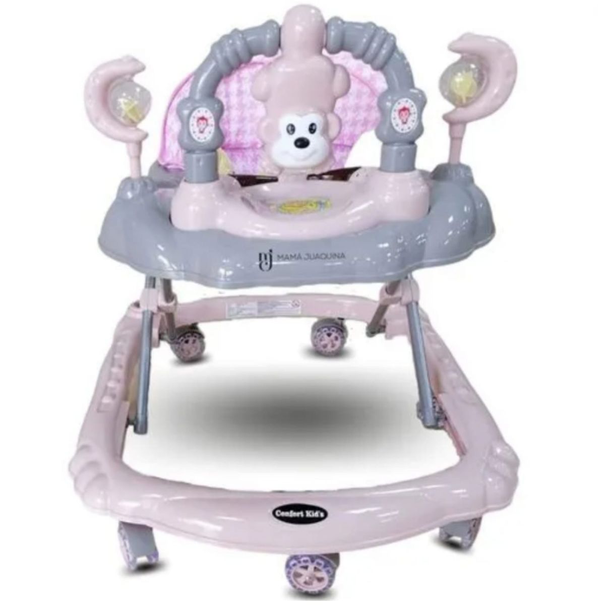 GENERICO - Andador para bebe bandeja didáctica MONITO PLOMO